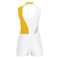 thumbnail image 4 of TSSOE Sleeveless Gymnastics Leotards for Girls Sparkly Dance Biketards Unitard with Shorts Practice Outfits Yellow&White 6, 4 of 7