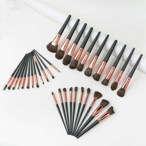 Colliford Makeup Brush Set,32 Pcs Makeup Brushes Kit with Soft Bristle, Travel Makeup Brush Set for Foundation, Concealer, Blush, Nose Contour, Contouring, Eyeshadow and Eyelash (Black&Rose gold)