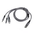 thumbnail image 2 of Cable de carga rápida multiusb de silicona líquida 3 en 1 para puertos iOS/Tipo C/Micro USB, gris, 2 of 5