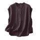 thumbnail image 5 of Mujeres Manga Corta Tops Imitación Lino Cuello Redondo Botón Bolsillo Casual Blusa, 5 of 5