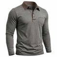 thumbnail image 5 of Zivyakyron Button Polo T Shirts for Men Fall Business Office Long Sleeve Shirt Casual Colorblock Collared Loose Gray M, 5 of 8