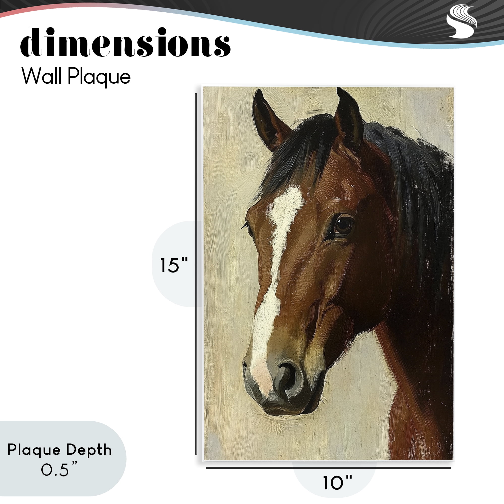 Stupell Industries Beautiful Brown Horse Portrait Wall Plaque Art, design by Petal Prints Design