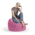 thumbnail image 3 of Fauteuil poire en fausse fourrure rose de Gouchee Home – Siège lounge moelleux rembourré de billes de polystyrène, adapté aux adultes et aux adolescents, léger et portable, pour dortoir ou salon, 3 of 8