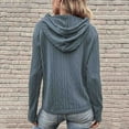thumbnail image 5 of Women's Casual Long Sleeve Cable Knit Hoodies Sweatshirts Drawstring Pullover Tunic Tops Fall Womens Clothes, 5 of 7