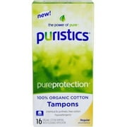 Puristics Regular Tampons with Cardboard Applicator - 100% Organic Cotton