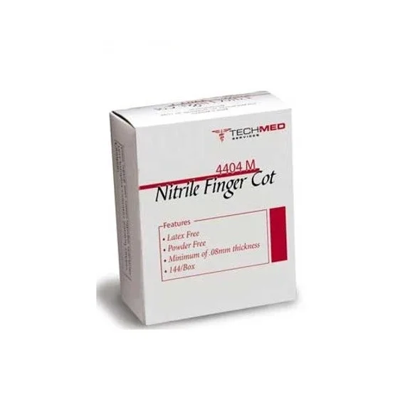 TECHMED Nitrile Finger Cots Powder Free Large 144 Count Box