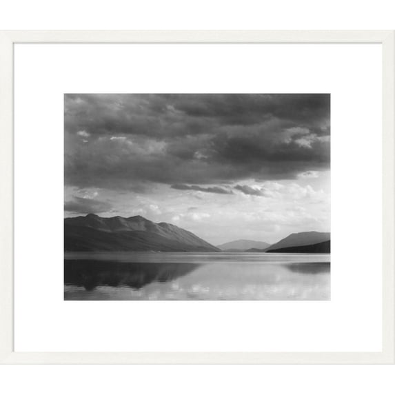 Global Gallery Ansel Adams 'Evening, McDonald Lake, Glacier National Park, Montana - National Parks and Monuments, 1941' Framed Wall Art