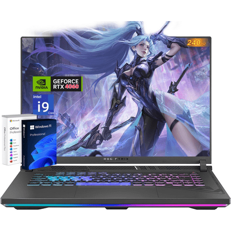 ASUS ROG Strix-G16 Gaming Laptop - 16" WQXGA 240Hz, Intel 24-core i9-14900HX, GeForce RTX 4060, 32GB DDR5 RAM, 1TB SSD, Backlit KB, Windows 11 Pro