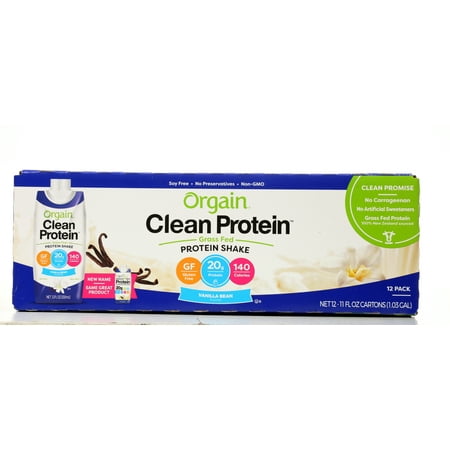 Orgain Clean Grass Fed Protein Shake, Vanilla, 20g Protein, 12 (Best Grass Fed Whey Protein 2019)