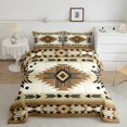thumbnail image 2 of Erosebridal Boho Bohemian Bedding King Comforter Set,Brown Wheat Bedding Sets King with Comforter,Ultra Soft Reversible Comforter Sets King Size,Aztec Decor,3pcs, 2 of 8