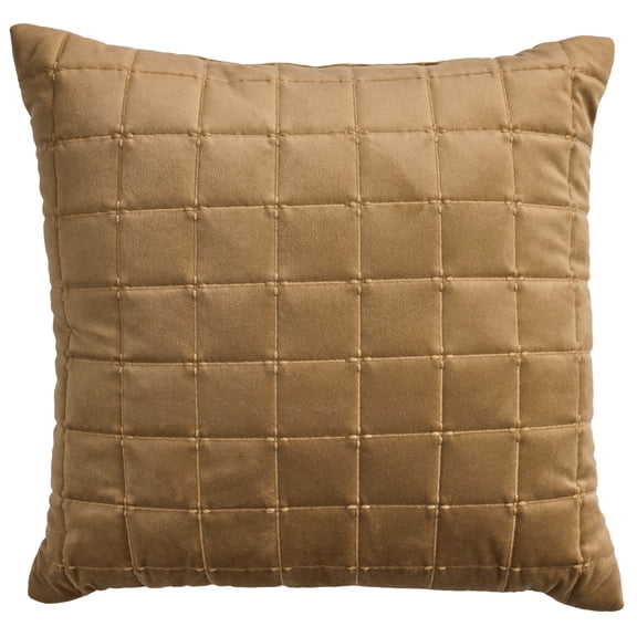 Better Homes & Gardens Dark Caramel 20x20 Tufted Velvet Throw Pillow