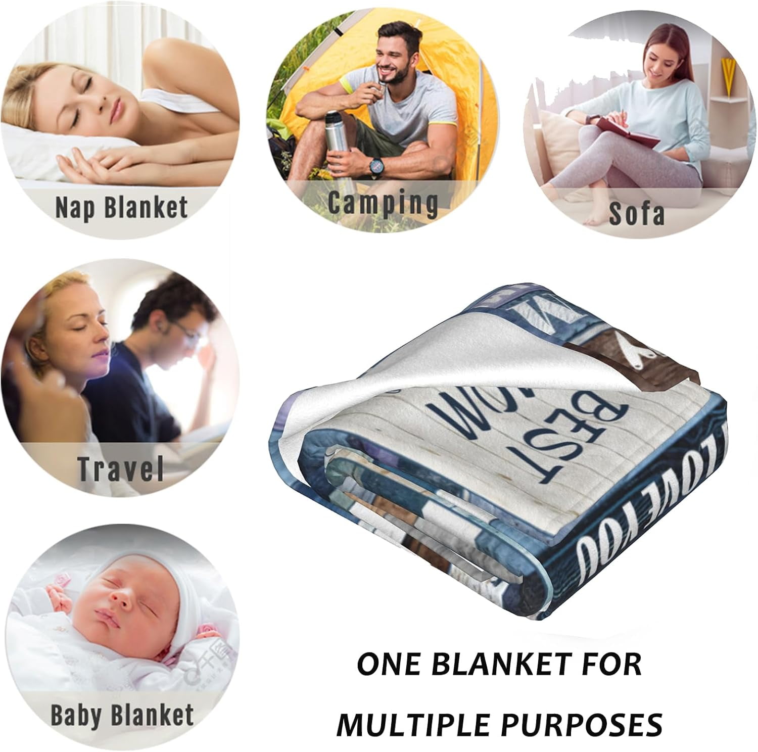 Gifts for Mom, Anniversary Birthday Gifts for Mom, Blanket to Mom from Daughter Son, Presents for Mother's Day,Christmas, Valentine's Day, Soft Flannel Throw Blanket Bed Mom Blanket Gift