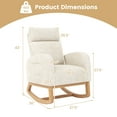 thumbnail image 3 of Gymax Nursery Rocking Chair Upholstered Chenille Rocker Armchair w/ Side Pocket, 3 of 8