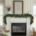 thumbnail image 4 of Guvpev Realistic Christmas Garland for Mantel, 6FT Real Touch Thick/Lush Artificial Cedar Garland with Pine Cones & Berry Christmas Decorations, Indoor Outdoor Seasonal Greenery Garland for Holiday, 4 of 9