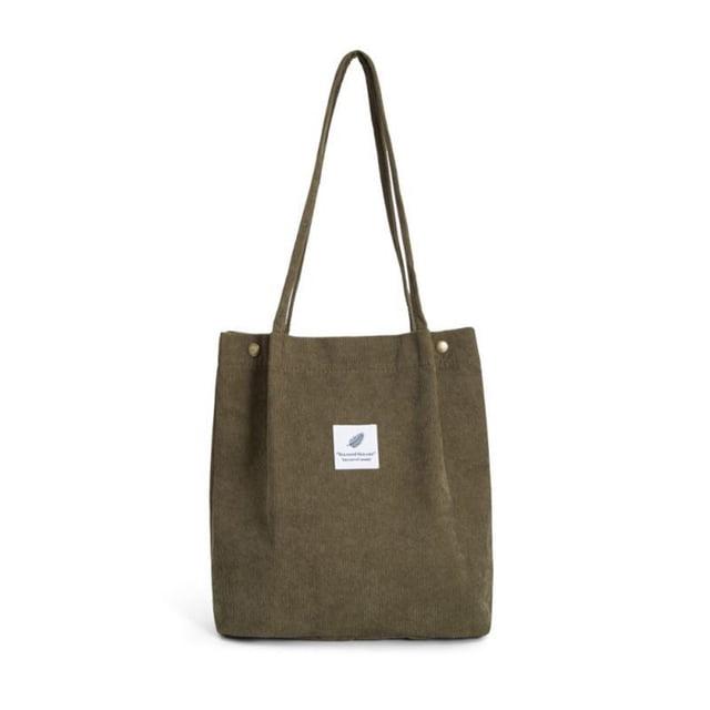 Bolso de pana Qarigey para niña bandolera de gran capacidad verde
