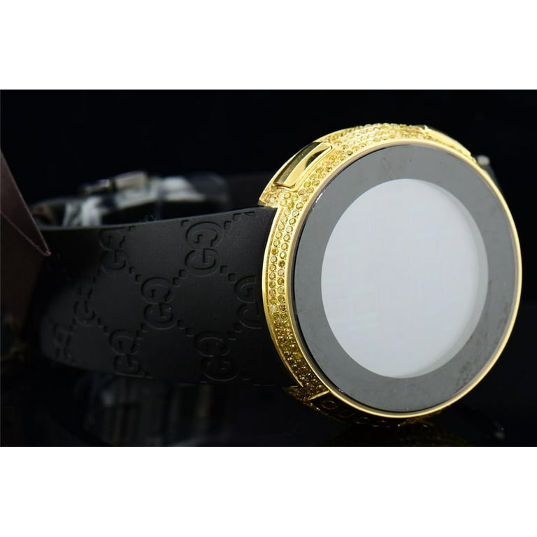Gucci New Mens Custom Yellow Full I Digital Ya114207 Canary Diamond Watch  2.5 CT