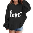 thumbnail image 2 of EnJoCho Teen Girls Hoodies Oversized Pullover Sweatshirt Graphic Printed Top Pocket Detail Casual Streetwear Loung𝖾wear Fall Winter Clothes Sweater Jacket Alternative Apparel, 2 of 5