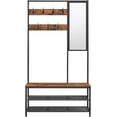 thumbnail image 5 of Coat Rack Shoe Bench with Mirror, Hall Tree with Bench and Shoe Storage Shelves, 13.8 x 38.6 x 70.9 in, Bedroom Living Room, Industrial Style, Rustic Brown and Black UHSR415B01, 5 of 5
