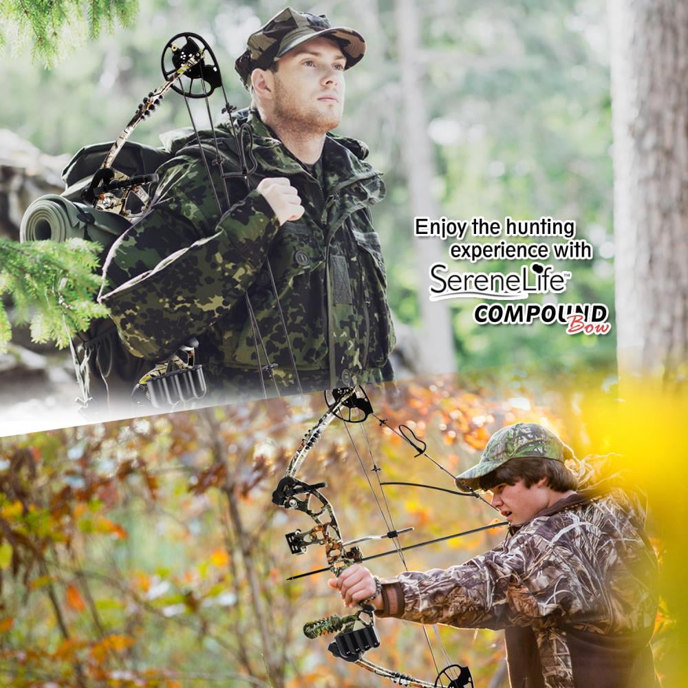 SereneLife Complete Compound Bow & Arrow Accessory Kit, Adjustable Draw Weight 30-70 lbs.
