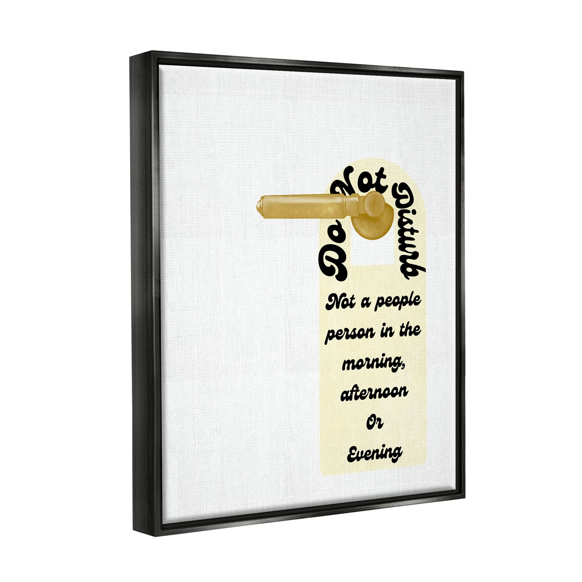Stupell Do Not Disturb Door Handle Humor Inspirational Painting Black Floater Framed Art Print Wall Art