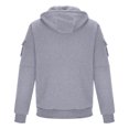 thumbnail image 4 of GrmtClth Hoodies for Men Full Zip Hooded Sweatshirt Multi Storage Zipper Pockets Oversized Cargo Long Sleeve Fall Winter Daily Sports Outerwear Gray 2XL, 4 of 5
