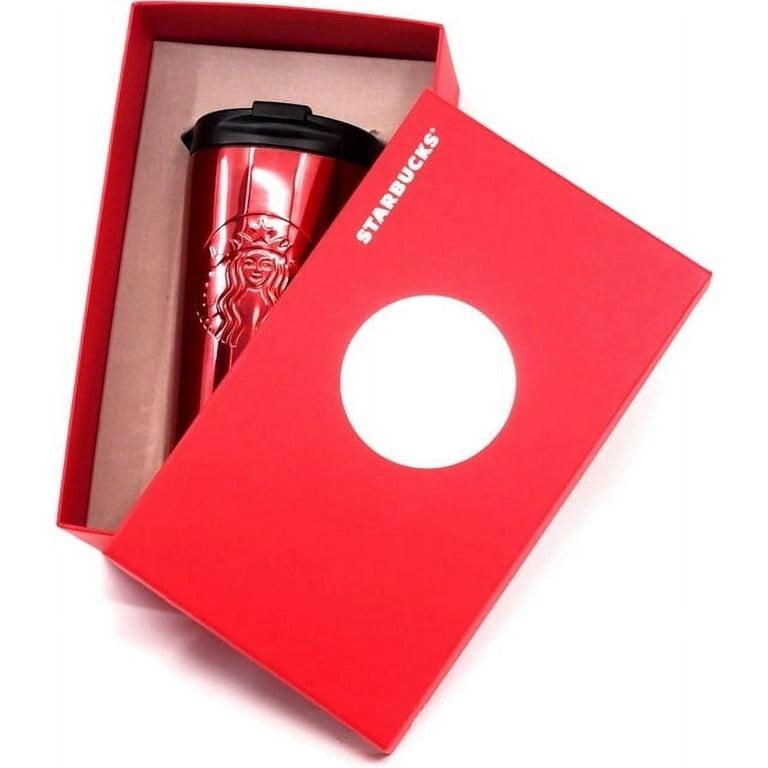 Starbucks Stainless Steel Double Wall Red Traveler Tumbler With Siren Logo  And Gift Box