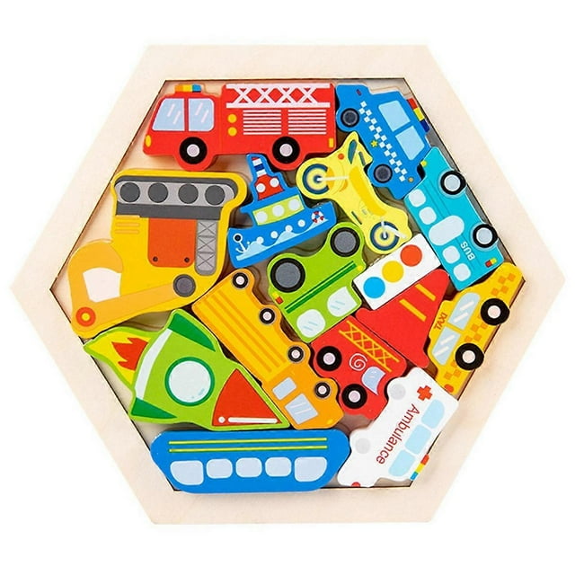 Wooden Jigsaw Puzzle Children'S Intelligence Puzzle Traffic Style