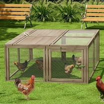 Portable Folding Chicken Coop Rabbit Hutch, Small Animal Playpen with Top & Side Doors for Chickens, Rabbits, and Poultry, 45.5 x 42.5 x 20 inch Grey