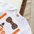 thumbnail image 5 of 3Pcs Thanksgiving Set for Baby Boys Girls, Long sleeved Thanksgiving Bowkont Letter Printed White Top, Long Elastic Pants, Cute Hat, 5 of 10