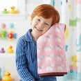 thumbnail image 6 of Unique Bargains Cotton Cute Cartoon Jacquard Soft Hand Towel Pink 29" x 13", 6 of 8