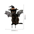 thumbnail image 4 of Pounoo New Room Decor Halloween Patio Ground Plug Garden Witch Hat Kitty Holiday Decor Insert Halloween Kitty with Witch Hat and Pumpkin Fall Decorations for Home, 4 of 4