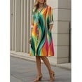 thumbnail image 2 of NANAHuang Womens Linen Long Sleeve Simple Printed Button Down Shirt Dress Plus Size Loose Shirt Dresses for Women with 2 Pockets, 2 of 3