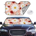 thumbnail image 2 of Balery Daisy and Ladybug Print Car Windshield Sun Shade,Windshield Sunshade for Car Pickup Truck SUV Accessories-Small, 2 of 7