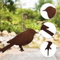 thumbnail image 4 of Decorative Rust, 4 Patina Metal Bird Stakes, Garden Decoration, Rust Look with Screw Thread, Metal Bird Tree Stake for Wood, Fence Figures, Garden Dec, 4 of 5