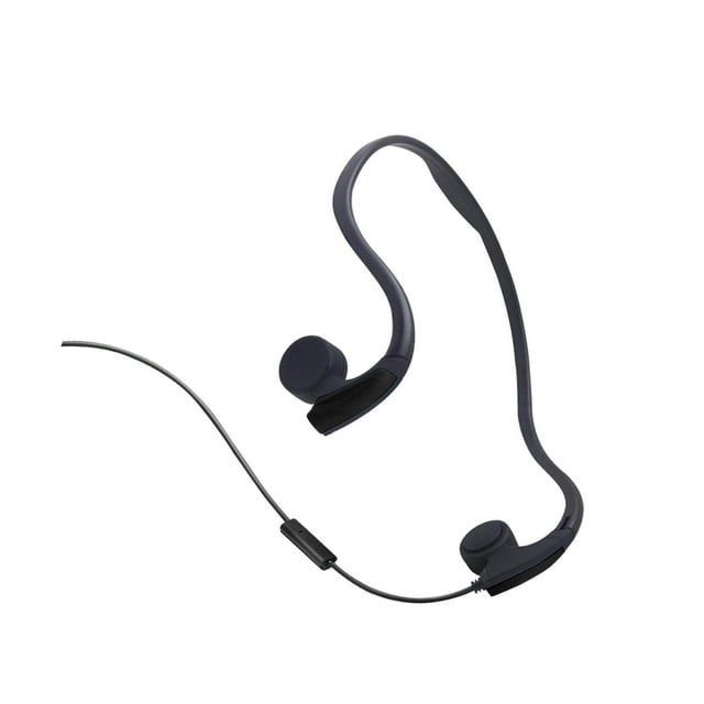 Bone Conduction Wired Headset Voice Control Bone Conduction Control for Running Outdoor Sport Black