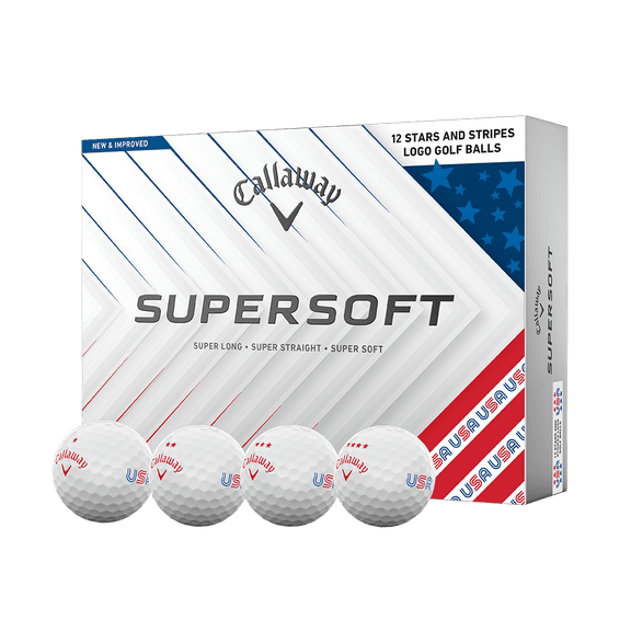 Callaway SuperSoft 2025 USA Golf Balls 12pk, Red/White/Blue