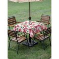 thumbnail image 4 of Outdoor Tablecloth with Umbrella Hole for Patio/Picnic/Party/Camping, Pink Flower Waterproof Table Cloth Square Cover Washable, Spring Floral Elegant Pastoral Watercolor (60"x 60"), 4 of 8