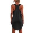 thumbnail image 3 of FASHIONWT Casual Curved Hem Sleeveless Racerback Strap Mini Women Dress, 3 of 4