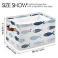 thumbnail image 3 of Simple and Cute Fish Foldable Storage Basket,Canvas Fabric Foldable Storage Bins with Handles Open Home Storage Bins Boxes for Toy Book Shelf Closet Baskets, 3 of 8
