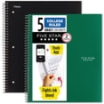 thumbnail image 1 of Libretas espirales con forma de cinco estrellas, 5 asignaturas, con reglas universitarias, paquete de 2, 1 of 7