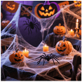 thumbnail image 4 of Stretchy Halloween Spider Silk, 20G Fake SPIDER Silk with 2 Pcs Plastic SPIDER, Spooky Stretch SPIDER Webbing for Indoor & Outdoor Halloween Party Decorations,Purple, 4 of 6