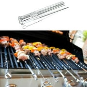 AGPtek 10pack 15 inches Shish Skewers Barbeque BBQ Kebab Flat Long Grill Sticks Stainless Steel