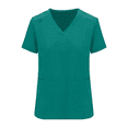 thumbnail image 3 of Women's Jogger Scrub Set Jogger Pant and Comfort Stretch V-Neck Top for Uniform G8533M, 93 Polyester/7 Spandex True Hunter Green 3XL, 3 of 6