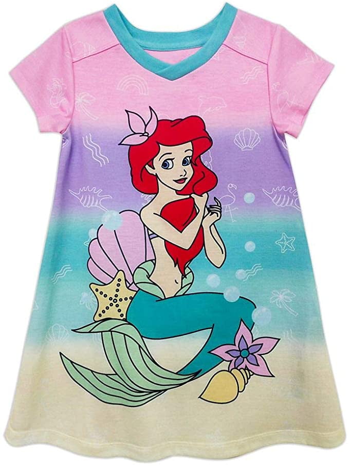 Little Mermaid Ariel Short Sleep Set for Girls Pajamas Disney Store 3 4 5/6 7/8 