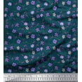 thumbnail image 1 of Soimoi Satin Silk Fabric Leaves & Floral Artistic Print Sewing Fabric Yard 42 Inch Wide, 1 of 3