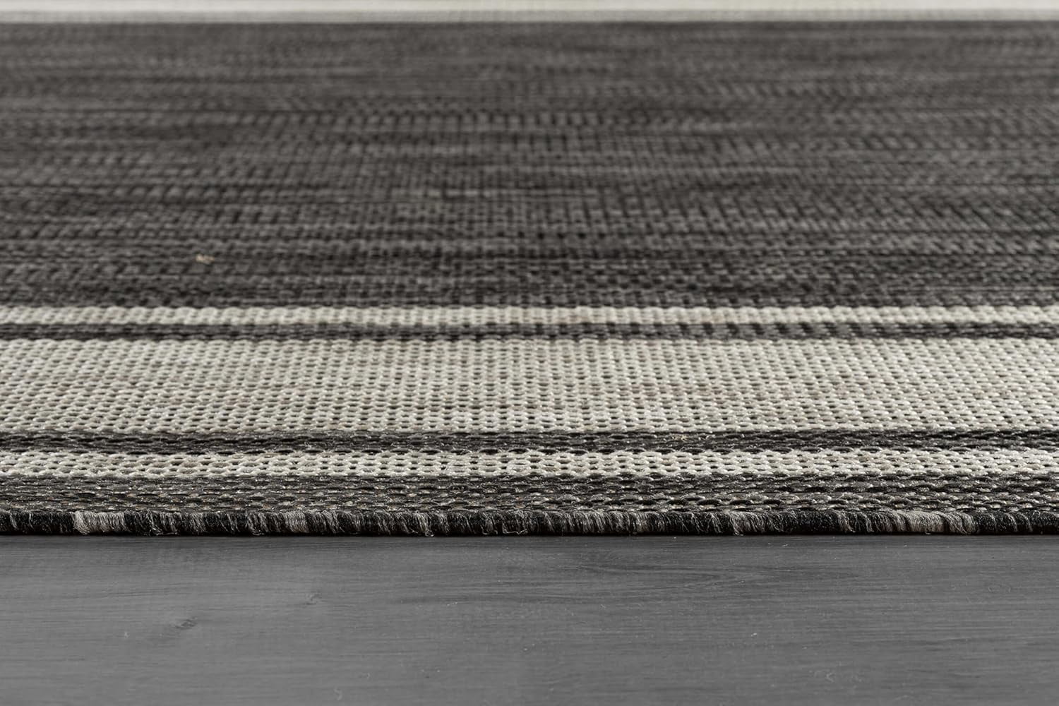 Beverly Rug Floral Bordered Washable Outdoor Indoor Area Rugs 9x12 Dark Gray