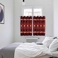 thumbnail image 3 of Red Black Boho Kitchen Curtains Window Panels, Vintage Ethnic Tribe Abstract Art Retro Insulated Window Treatment Curtain, Grommet Curtains for Bedroom/Living Room/Bathroom, 2 Piece 52"Wx63"L, 3 of 8