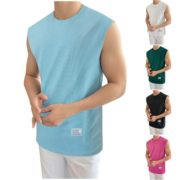 JDQJBZ Mens Tank Top Crew Neck Sleeveless Comfy Casual Athletic Wear Top