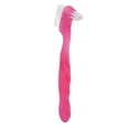 thumbnail image 1 of Denture Toothbrush, Double Sided Professional False Teeth Brush Soft Hair  For Elderly For Home Travel Pink, 1 of 8