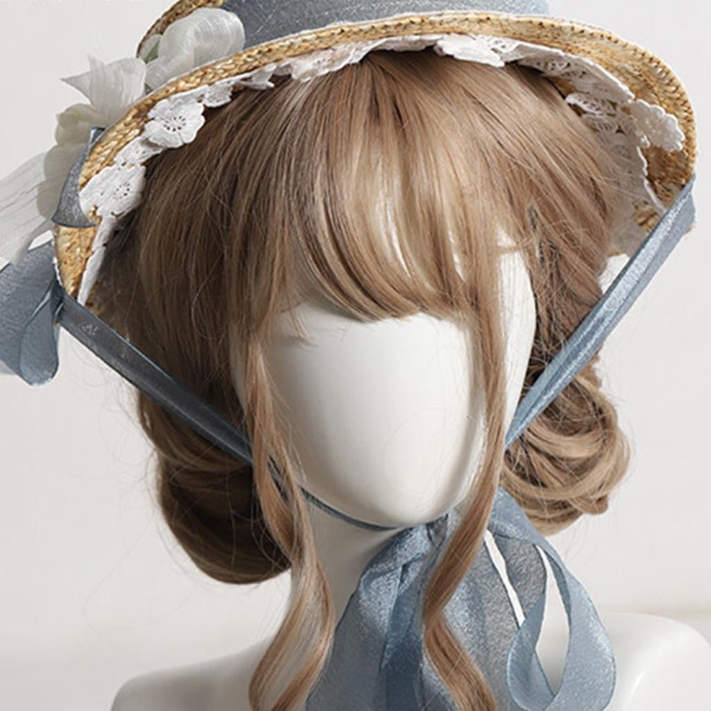 Giaone Girl Vacation Beach Sun Flat Hat Travel Flat Bonnets Summer Straw Weaving Hat